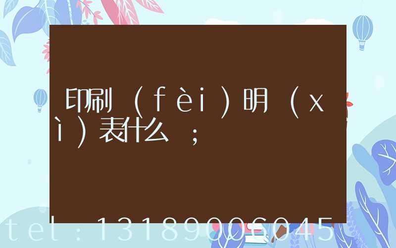 印刷費(fèi)明細(xì)表什么樣