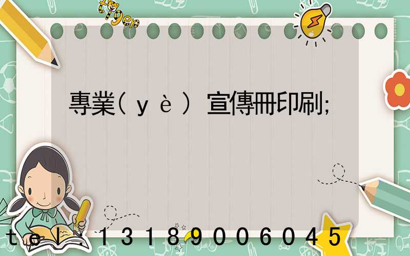專業(yè)宣傳冊印刷
