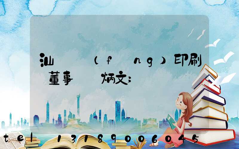 汕頭東風(fēng)印刷廠董事長黃炳文