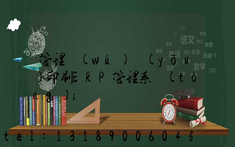 管理無(wú)憂(yōu)印刷ERP管理系統(tǒng)